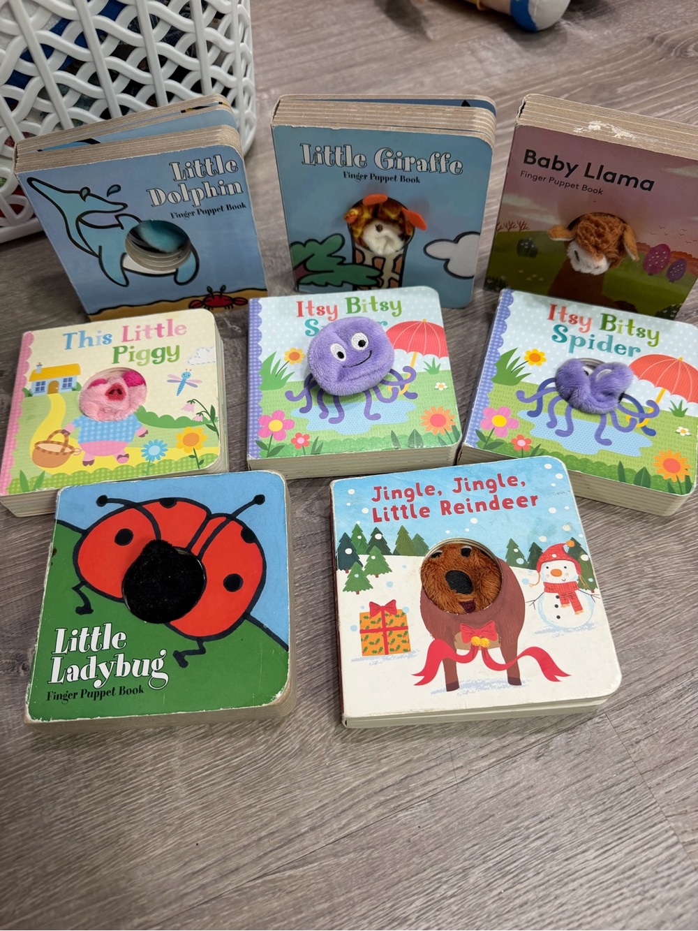 Chronicle Books Finger Puppet Board Book Set with Colorful Plush Puppets